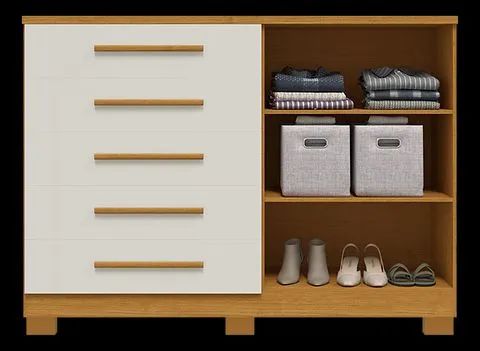 Comoda Bella 5 Gavetas com Sapateira, 100% MDF - ACP - Foto 4