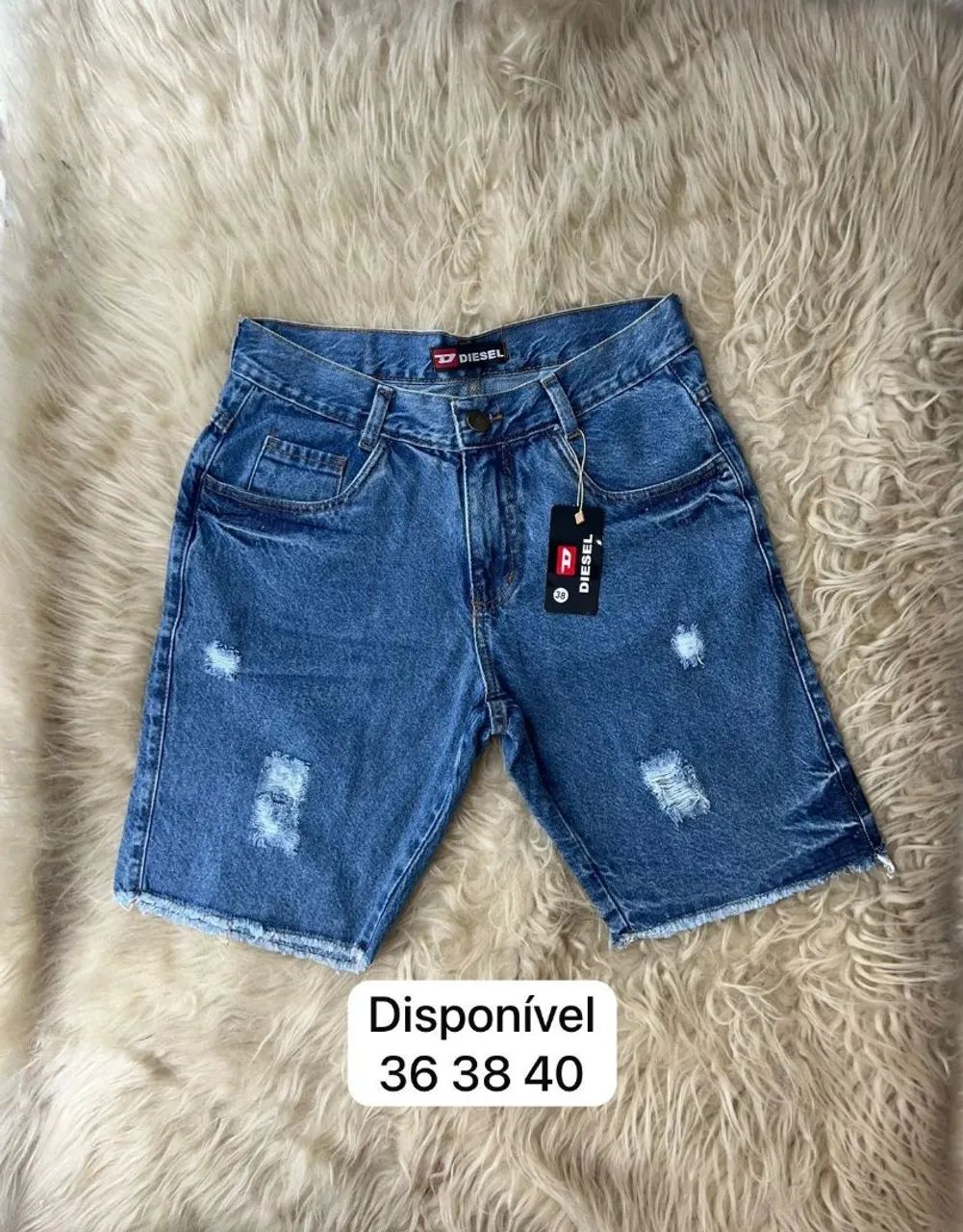 Short Jeans Diesel Masculino - Destruído