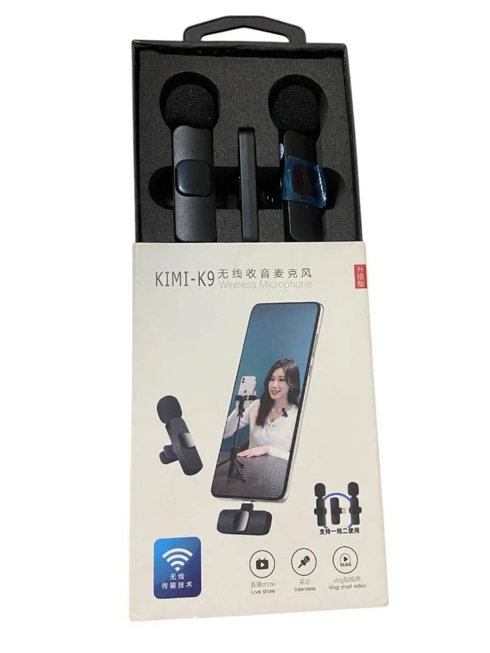 Microfone Sem Fio KIMI-K9 para Celular - Qualidade Premium