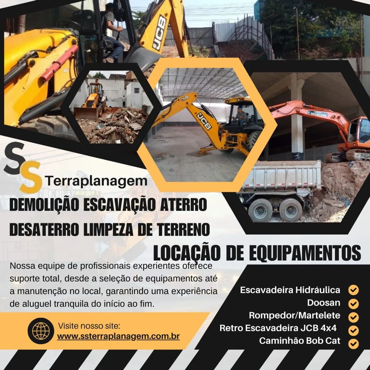 Demolição Retroescavadeira Rompedor