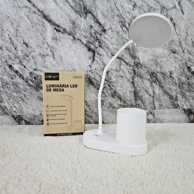 Luminária de Mesa LED Inova Com Porta Caneta