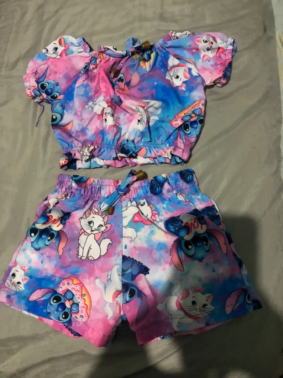 Conjunto stitch e Marie ( veste até 2 anos )