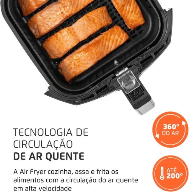 FRITADEIRA SEM ÓLEO AIR FRYER  4 LITROS - MONDIAL - PRETA/PRATA 1500W, 110V - Foto 5