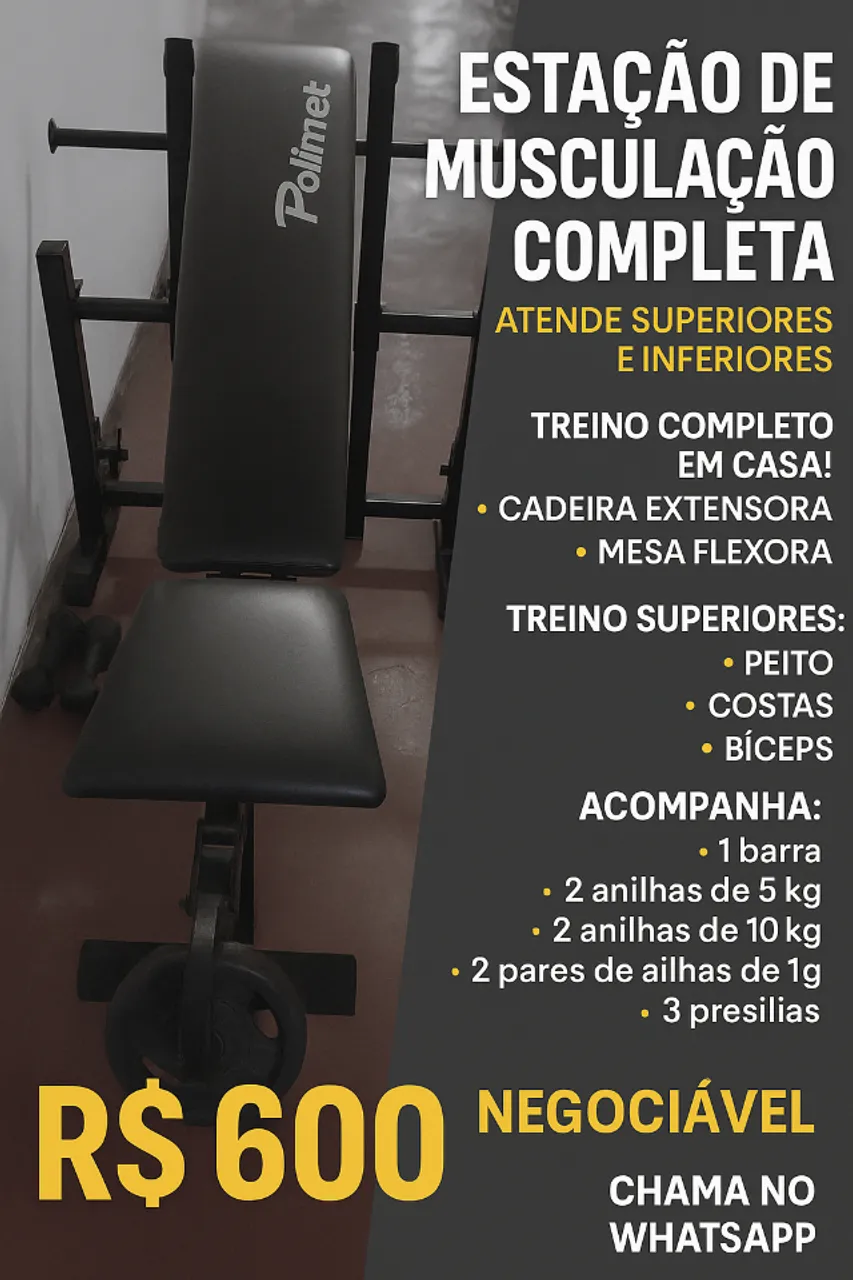 Estação de Musculação Completa - Polimet