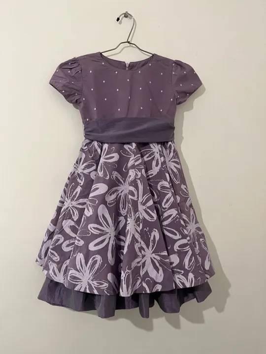 Vestido de Festa Infantil Lilás - Mio Bebê | Algodão e tafetá (SÓ ENVIO)
