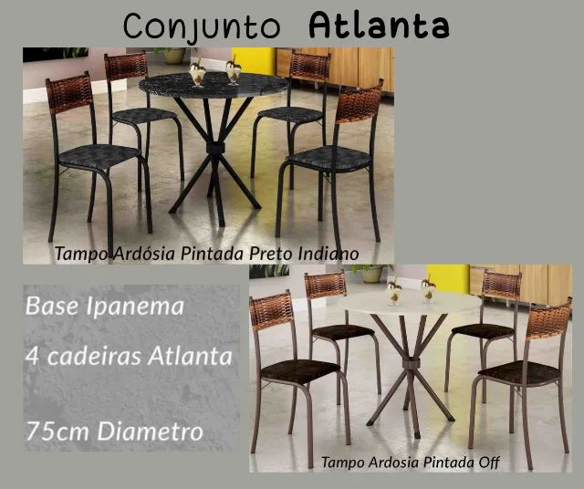 Mesa de Jantar Redonda 4 Cadeiras só R$599 com entrega rápida  - Foto 5