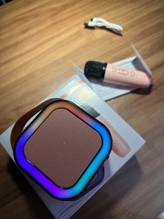 Caixa de som karaokê com microfone Bluetooth  - Foto 4