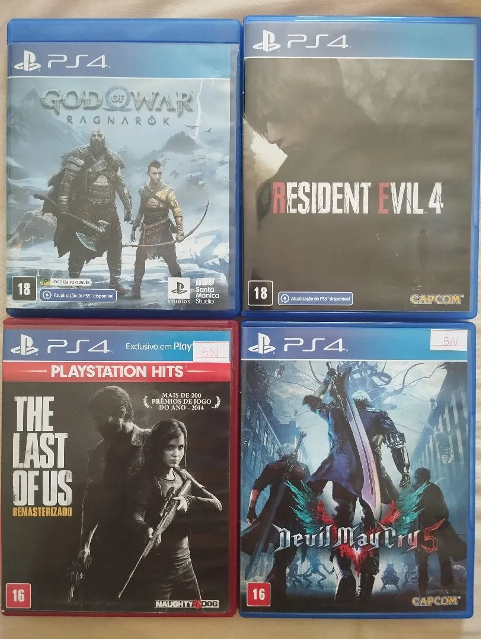 Jogos PS4: God of War Ragnarok, Resident Evil 4, The Last of Us e Devil May Cry 5