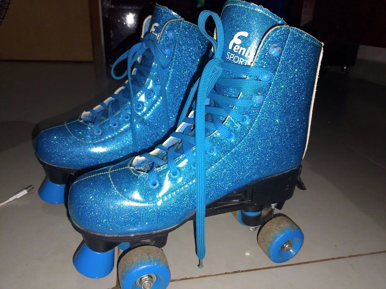 Patins Roller Glitter Azul