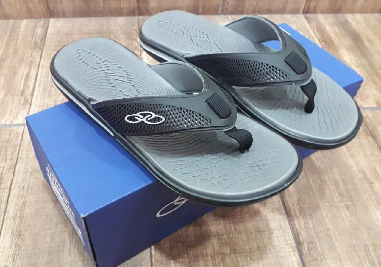 Chinelo olympikus original Masculino Cinza e Preto
