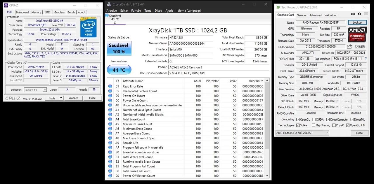 XEON 2680v4 Rx 580 1Tb SSd 16Gb Ram Ddr4 Fonte 700W