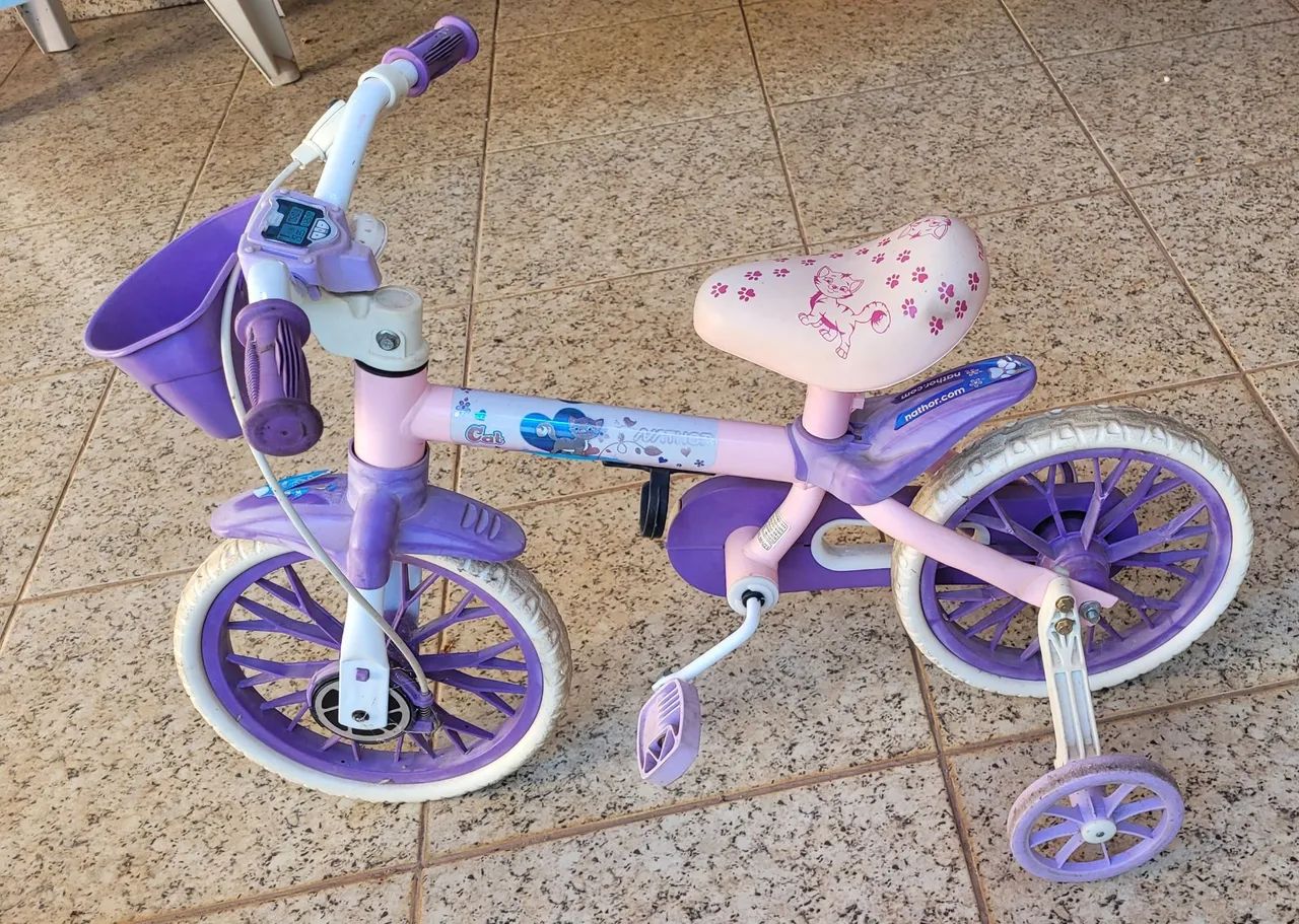 Bicicleta Infantil Rosa e Roxa - Perfeita para Crianças!