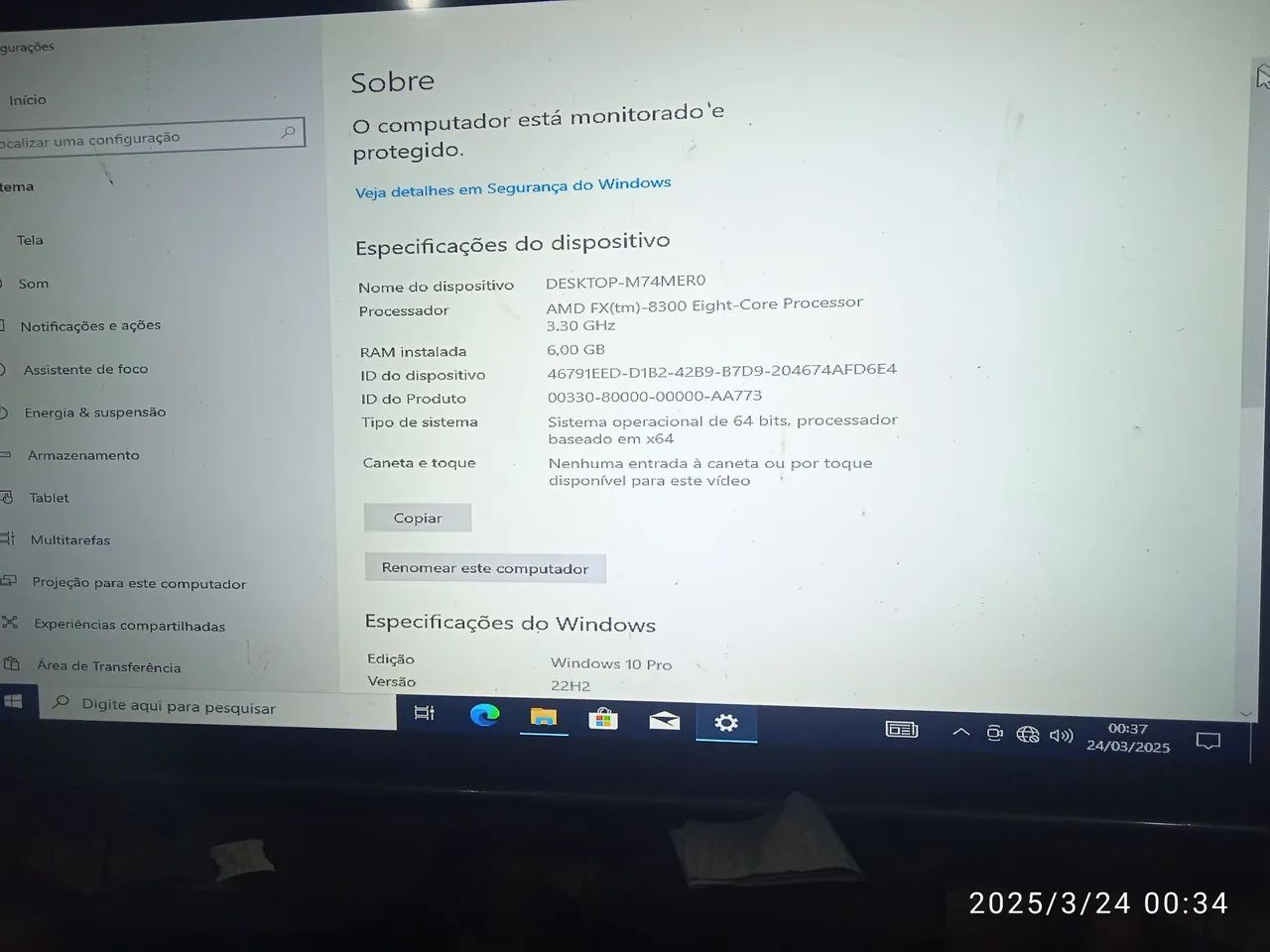 Kit Placa-mãe AMD FX(tm)-8300 Eight-Core Processor