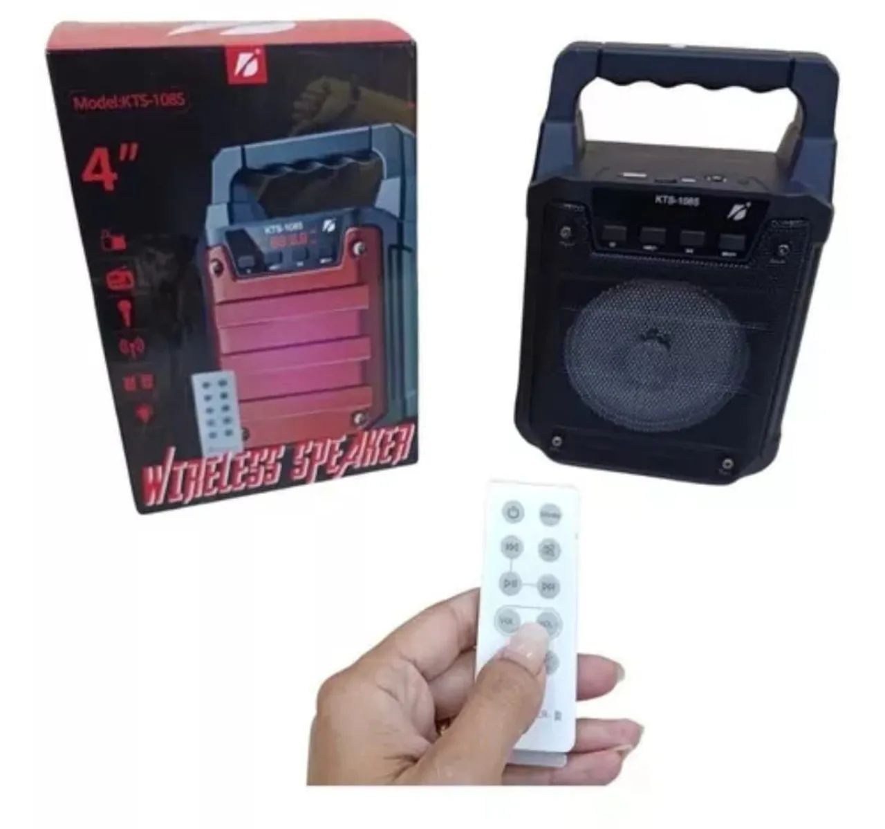 Caixa de som potente amplificada com entrada microfone Bluetooth Rádio Pendrive controle 