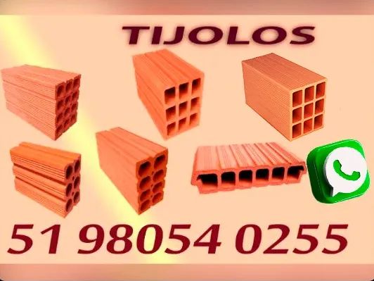 Tijolos 6 , 8 , 9 ,e 12 Furos . Porto Alegre Região e Litoral.