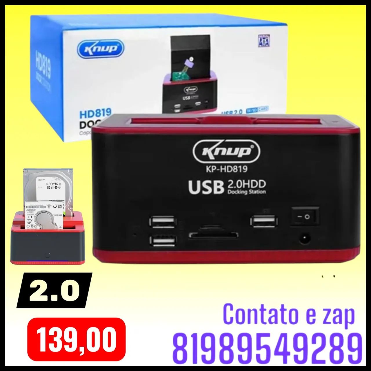 Case Docking station Knup KP-HD819 USB 2.0HDD