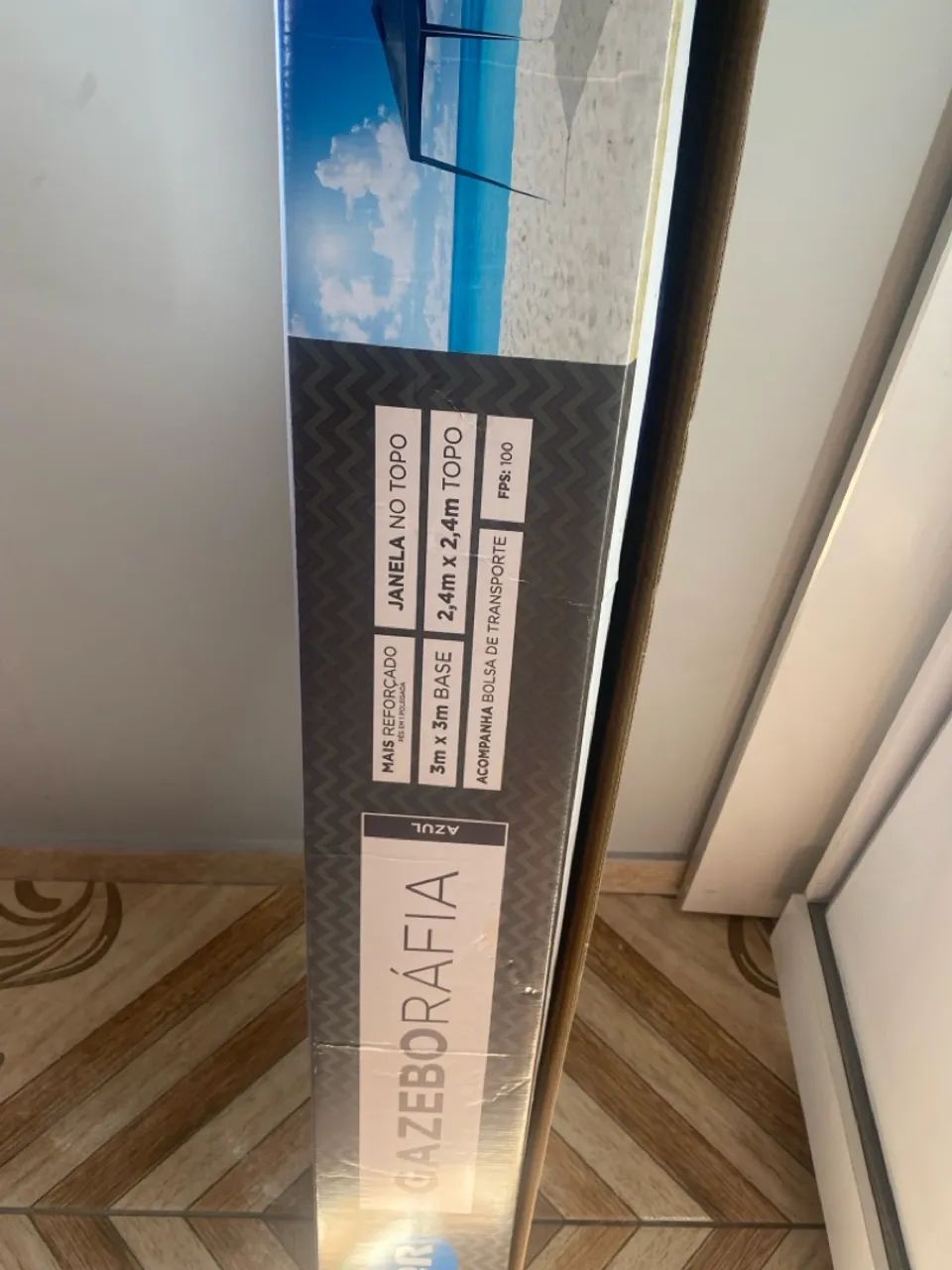 Barraca Nova 3x3m Azul com Janela no Topo