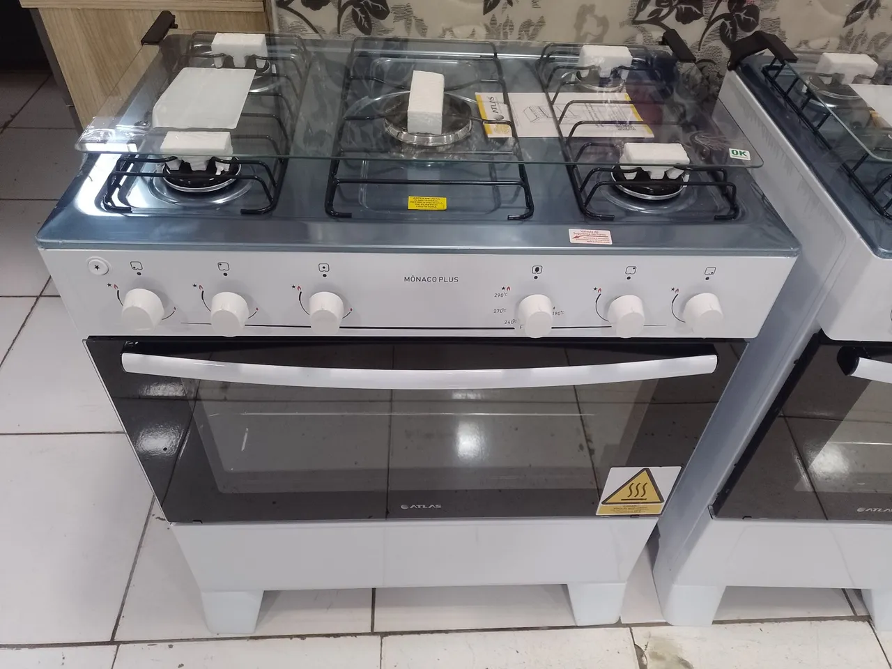 Fogão Atlas - Novo! 5 Bocas Mesa inox LAIR ELETROMÓVEIS