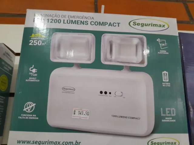LUMINARIA DE EMERGÊNCIA SEGURIMAX 1200 LUMENS