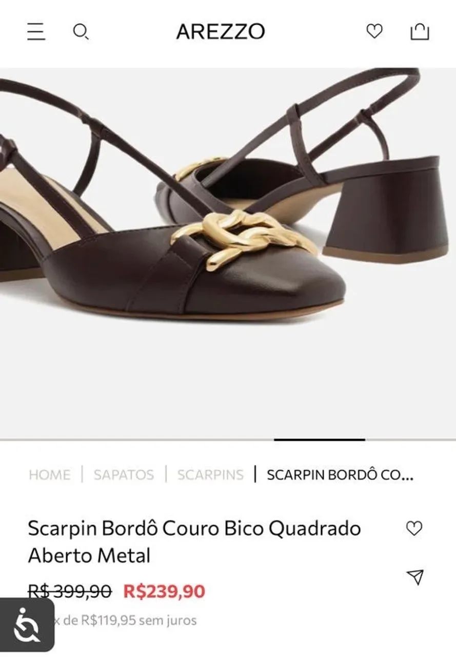 Scarpin Arezzo n° 40 bico quadrado  - Foto 5