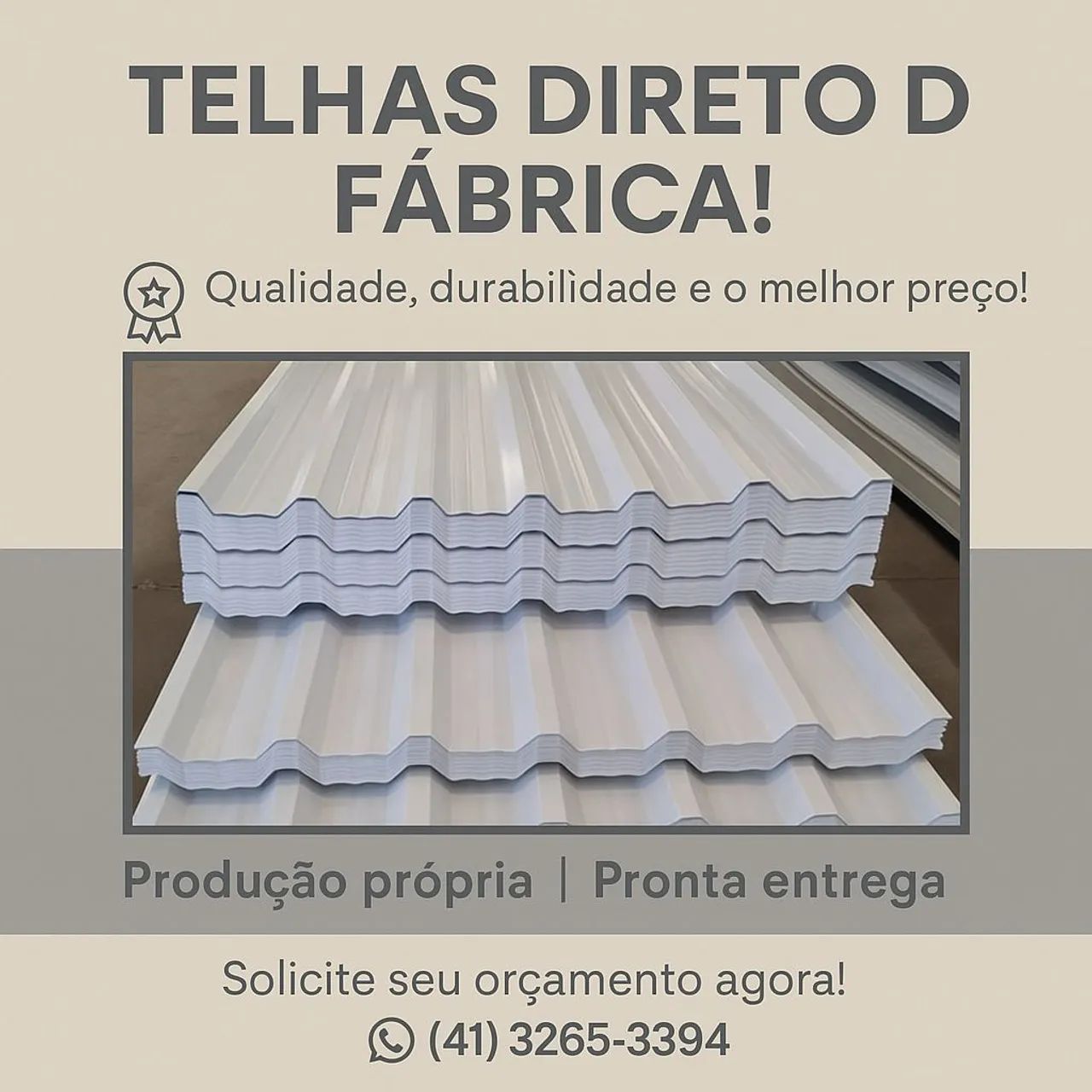 Telhas Direto da Fábrica - Qualidade e Preço Imbatível!