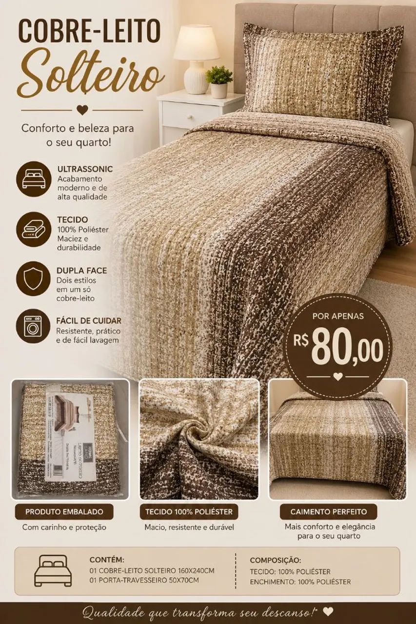 Cobre leito solteiro