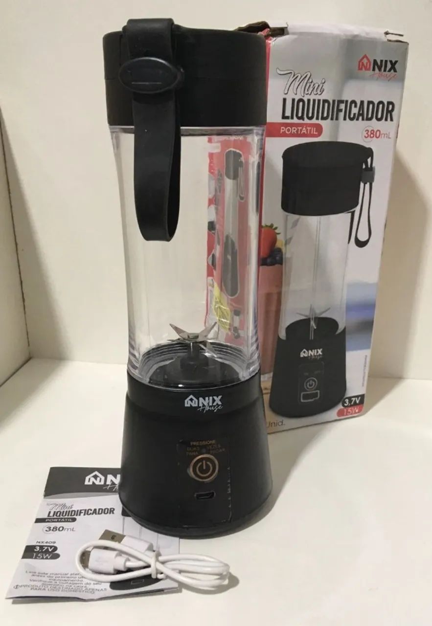 Mini Liquidificador Portátil Juice 6 Lâminas Inox Usb 380ml - NOVO - Foto 2
