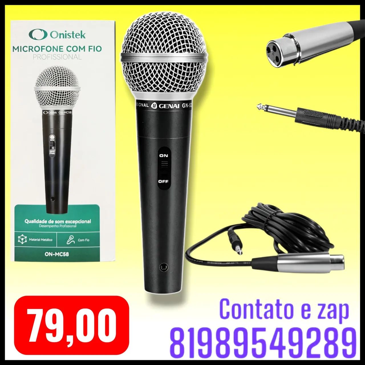 Microfone com fio Onistek 