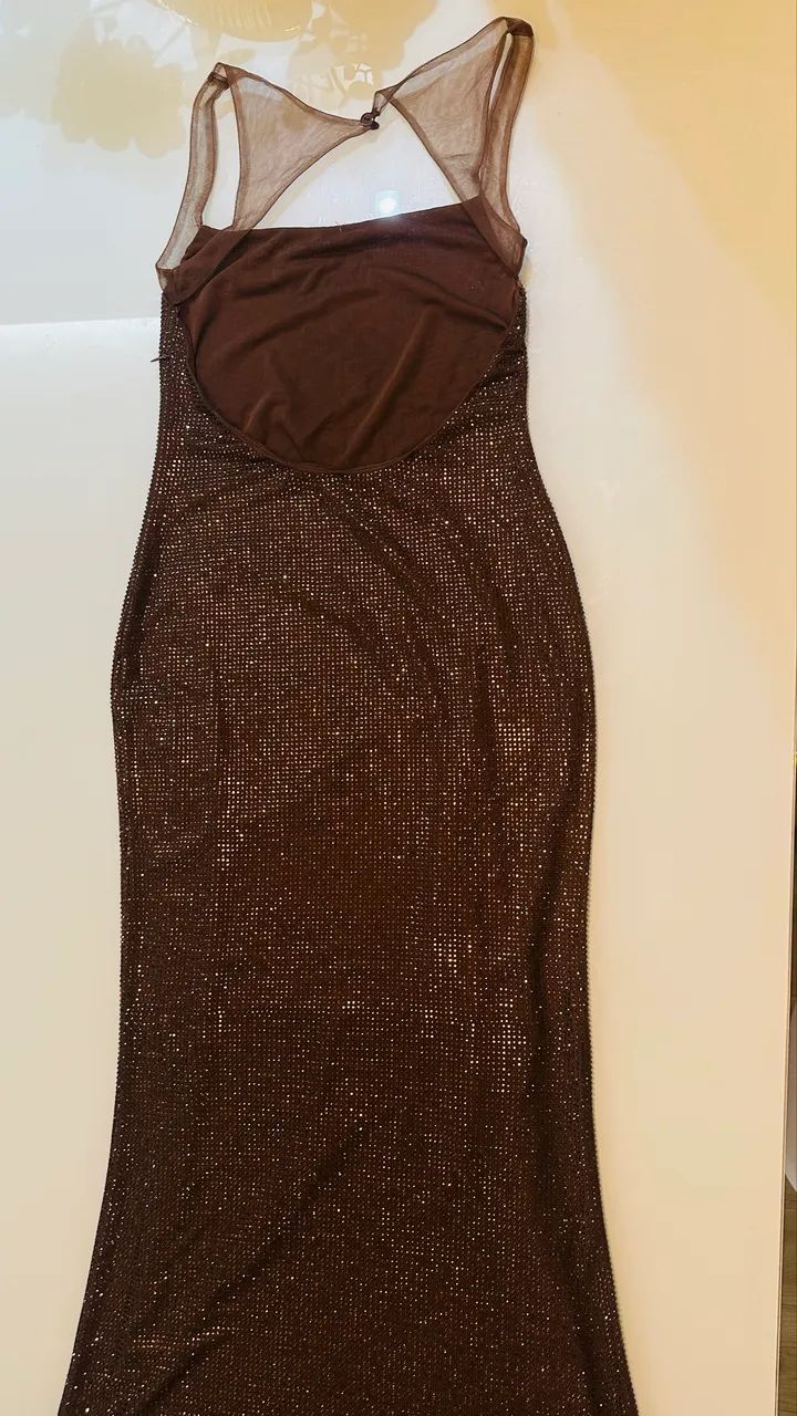Vestido marrom longo - Foto 4