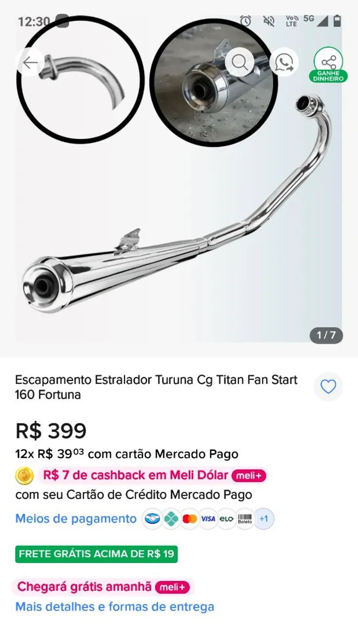 Escapamento cg 160 estralador