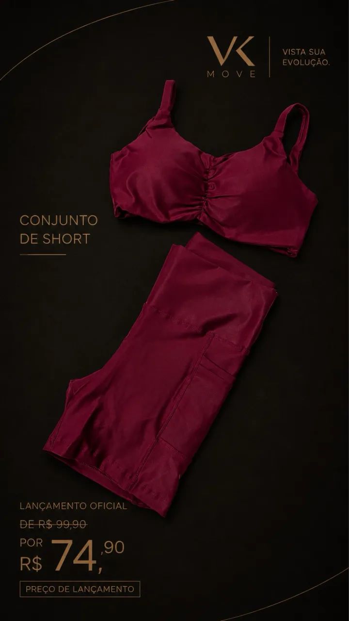 Conjunto de Short com top Costa nua 