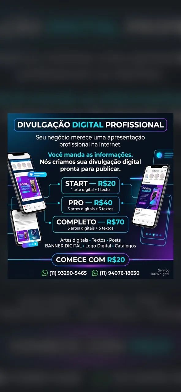 Divulgação digital profissional.