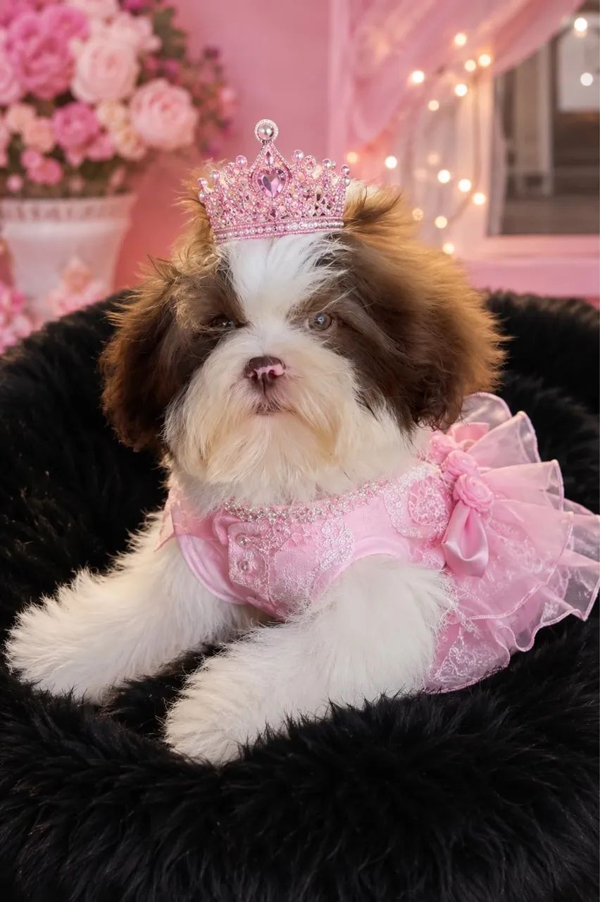 Lhasa apso macho e fêmea em até 18x