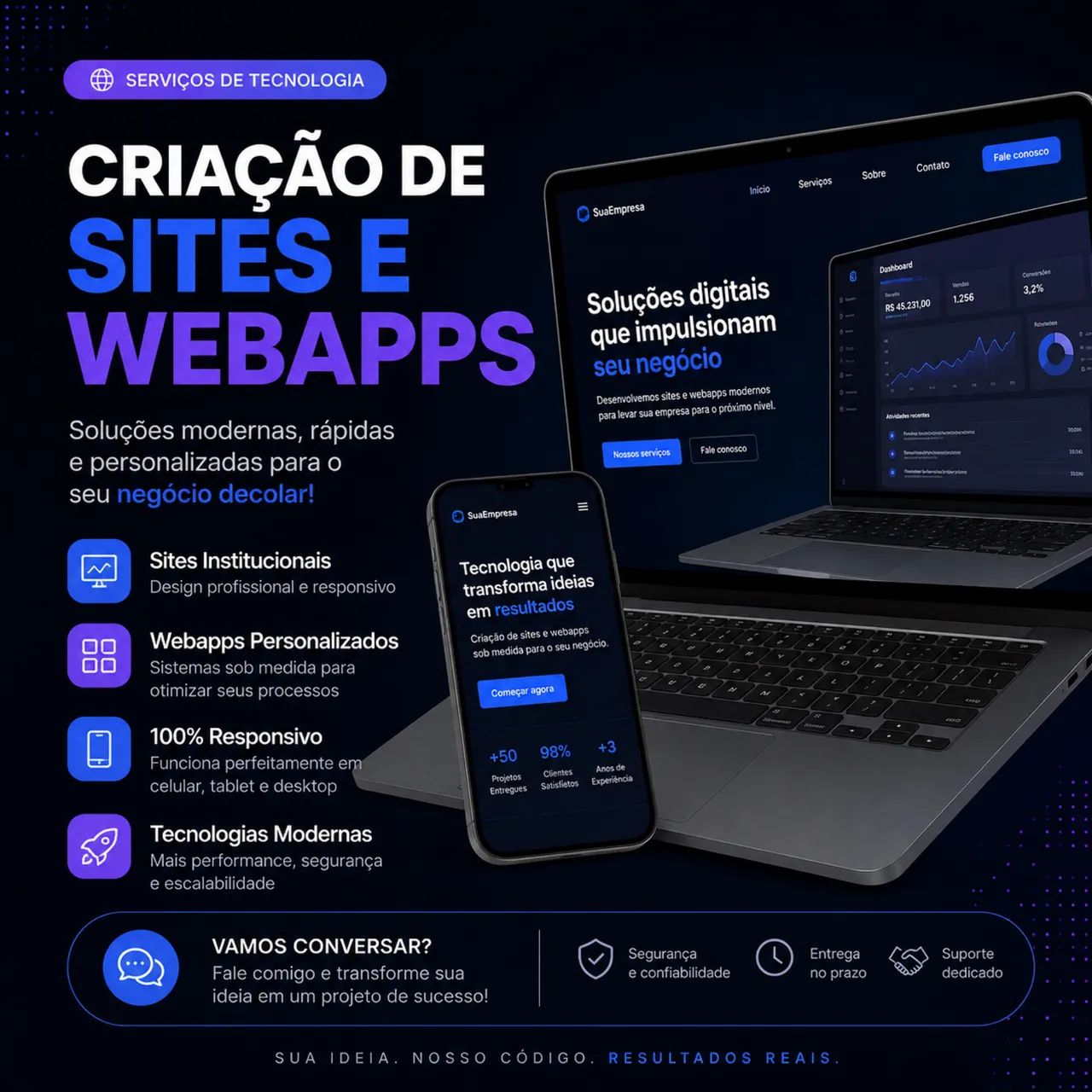 Criação de Sites Profissionais, Web Apps e Sistemas Sob Medida