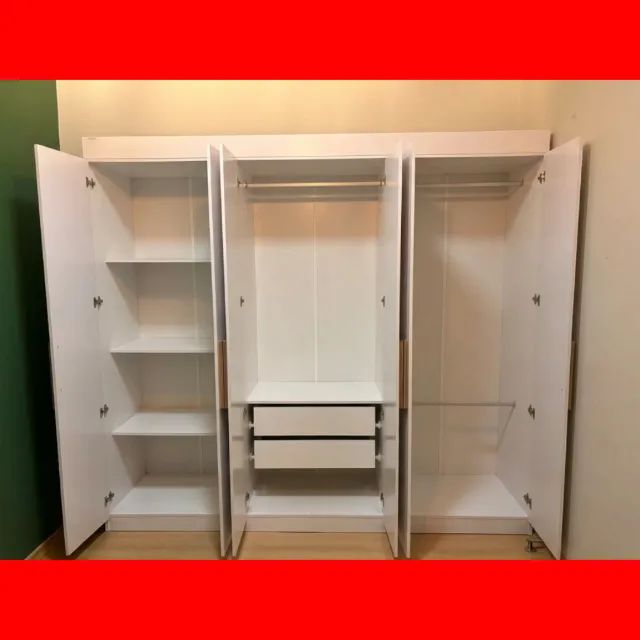 guarda roupas 6 portas branco