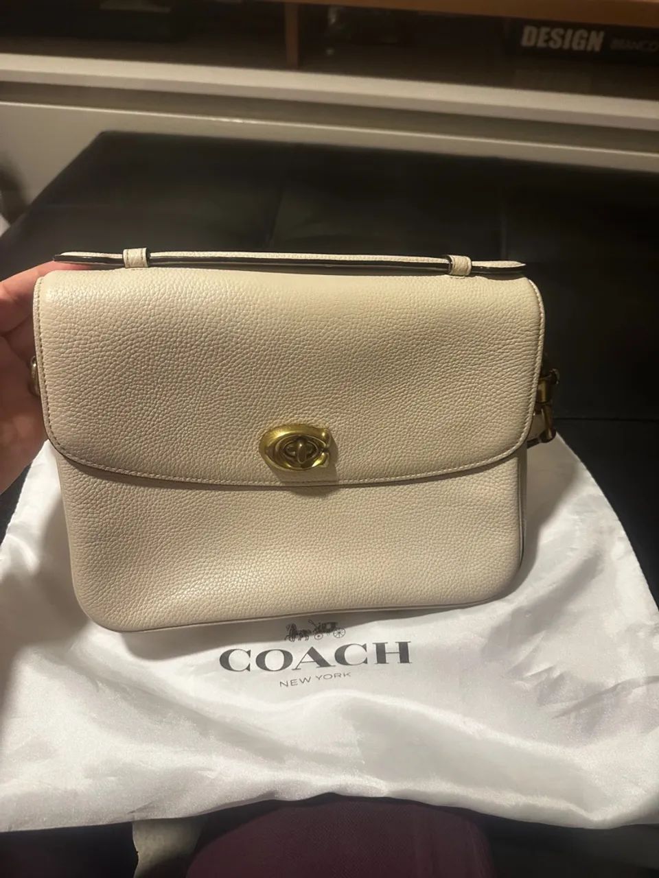 Bolsas Coach de Couro Off e Prata
