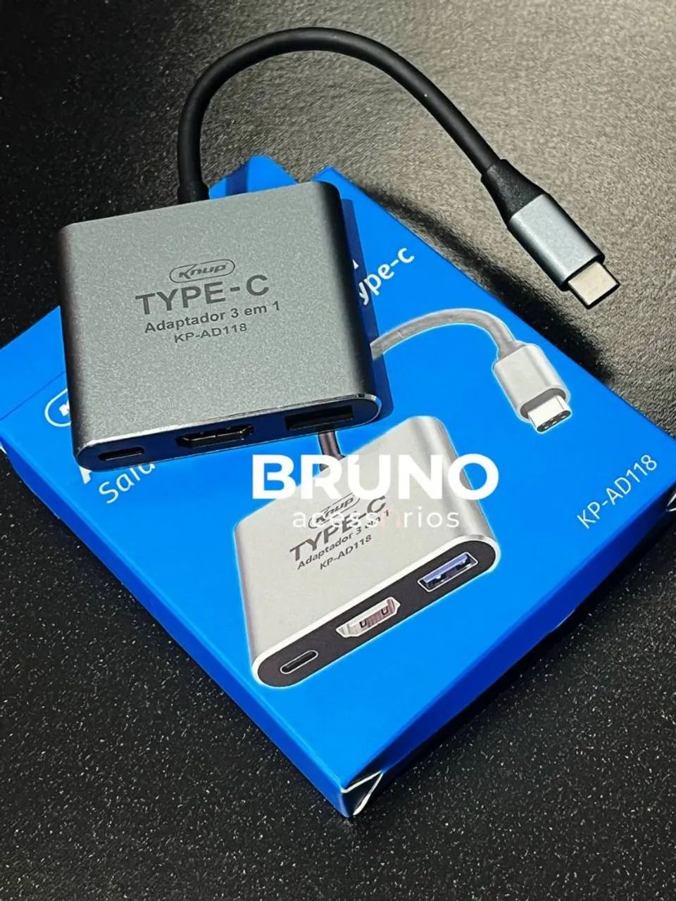 Adaptador Tipo C 3 em 1 - Foto 3