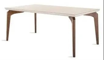 Mesa de jantar de madeira retangular com tampo de vidro Dunelli 160x90cm