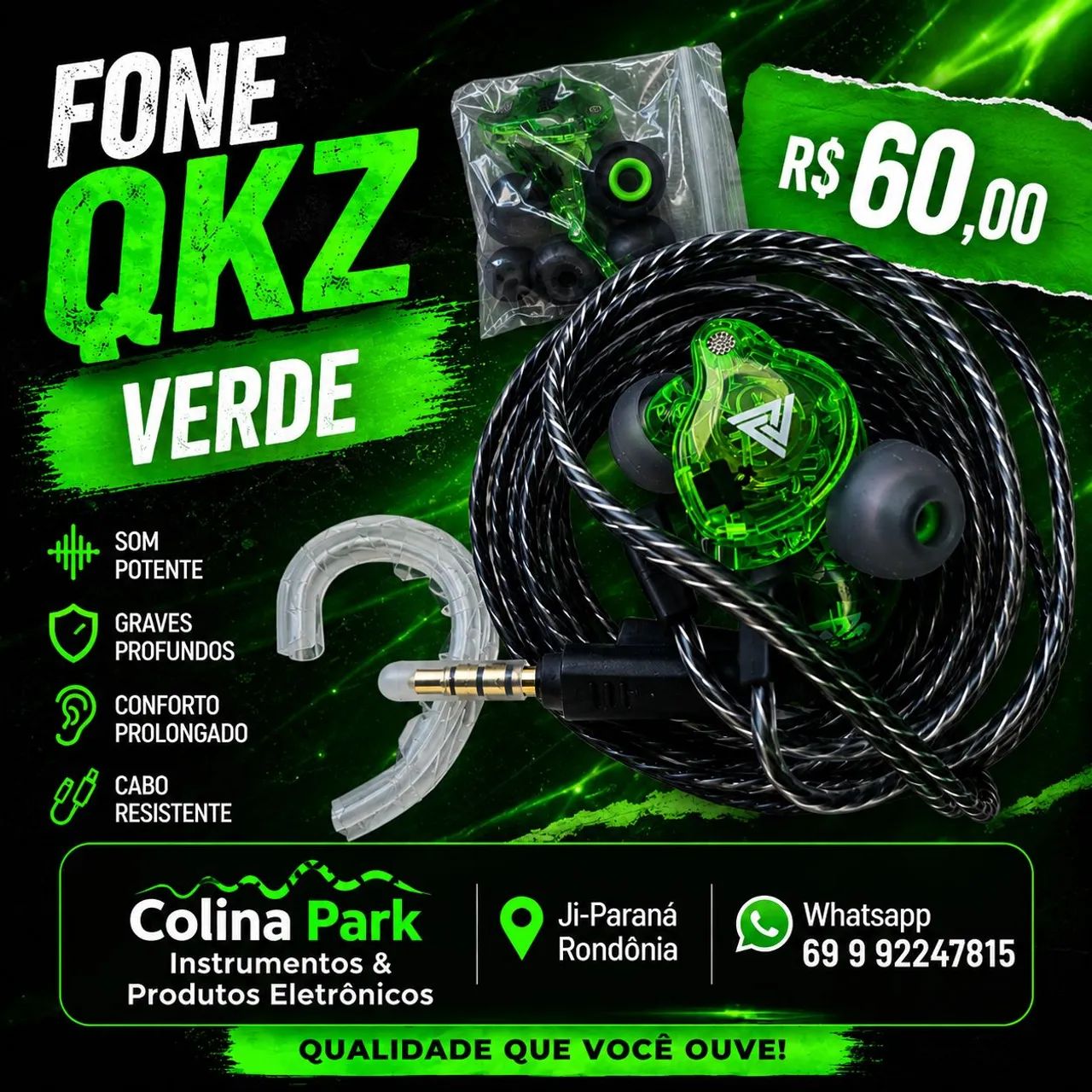 Fone QKZ AK6 Verde