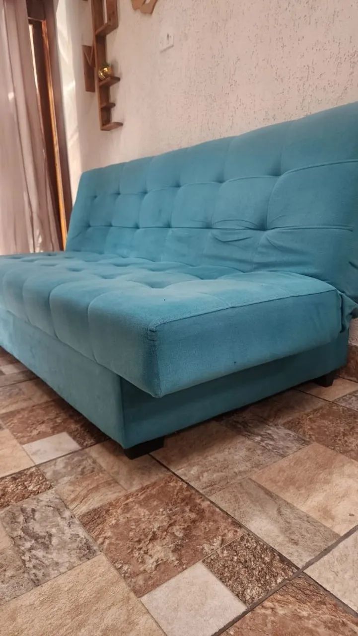 Sofá cama na cor azul /turqueza. - Foto 3