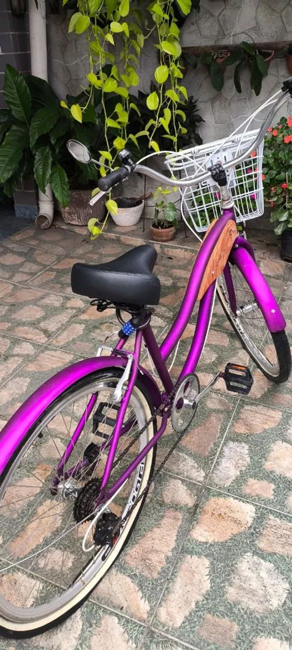 Bicicleta Retrô Roxa Customizada  - Foto 2