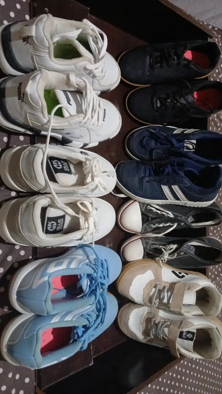 Lote de 7 pares de tênis  - Foto 2