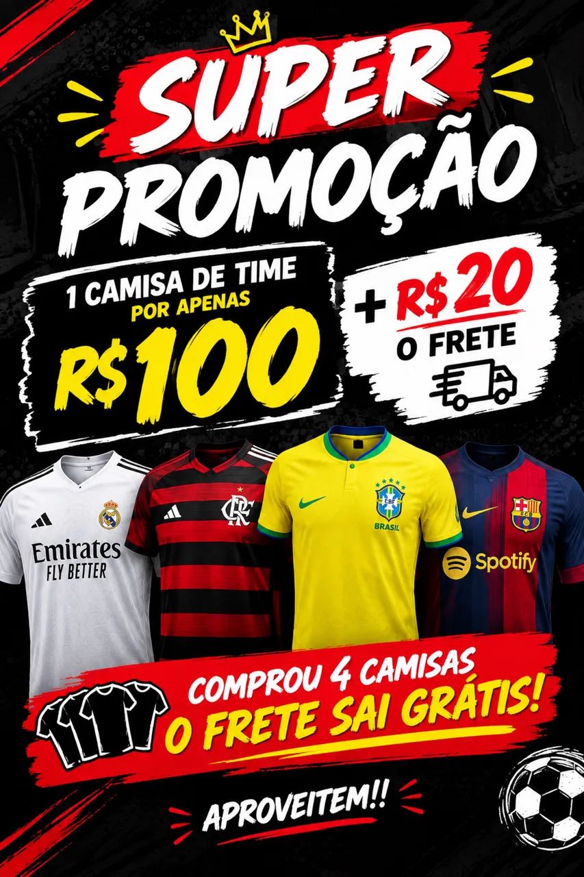 Vendo camisas de time 100$ + 20 frete