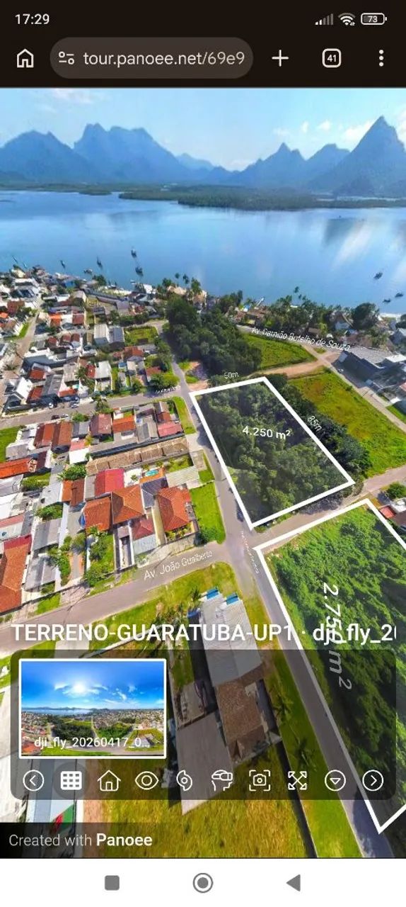 Duas áreas na beira da Baía de Guaratuba -Pr 4.200 m² e outra 2.750  m²