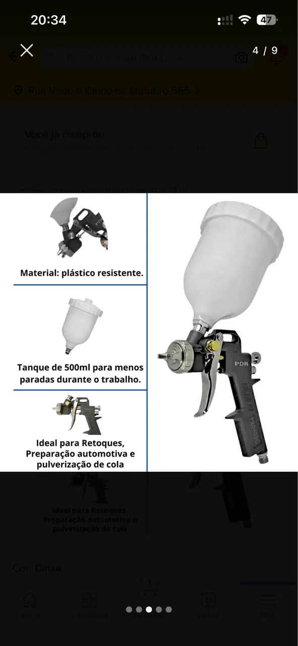 Pistola PDR 530 HVLP 600ml bico 1.3 - Foto 3