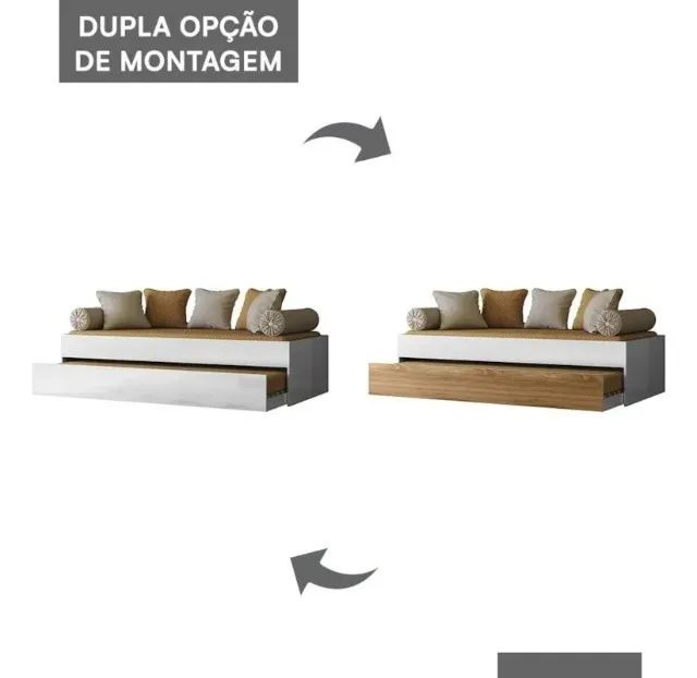 Bicama Solteiro Cama Auxiliar Onix Moveis Peternella - Foto 2