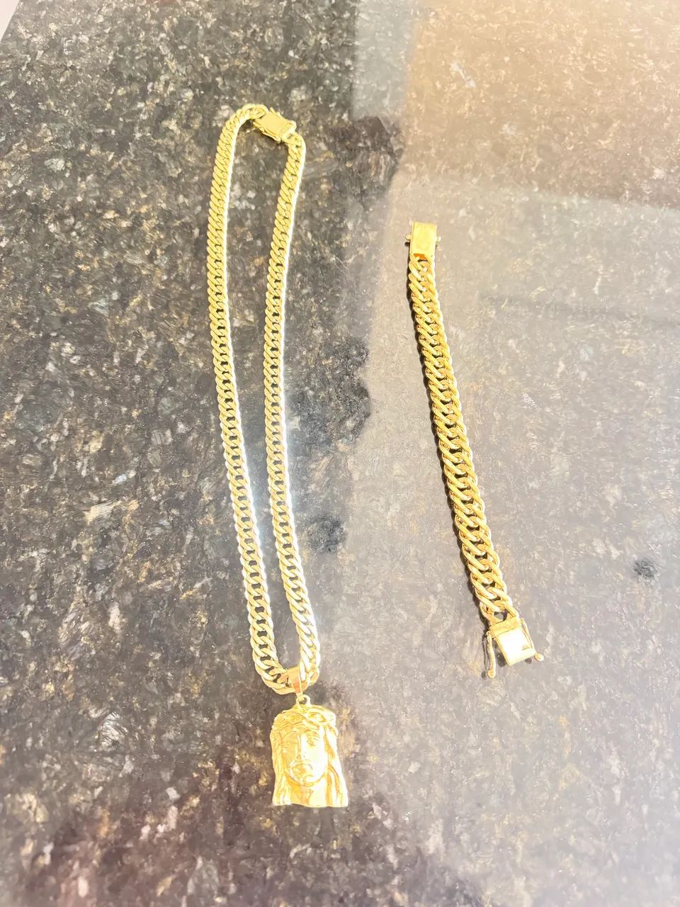 Corrente e pulseira banhada a ouro 18k - Foto 2