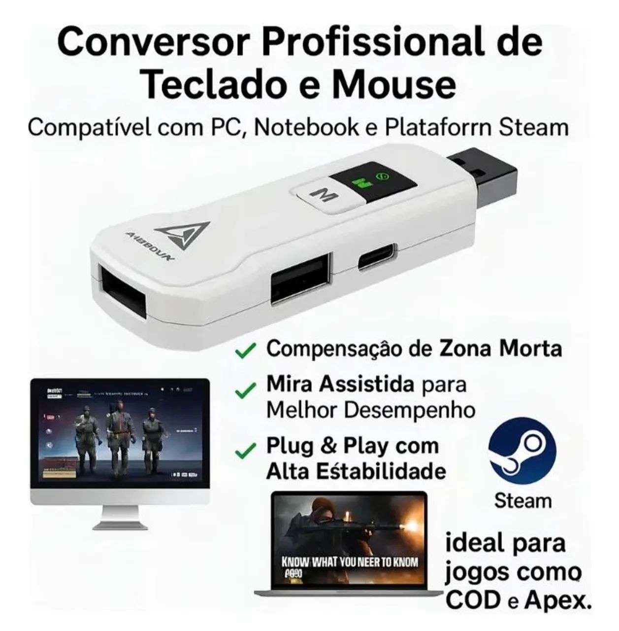 Conversor Aimzenix AX200 Pro PC Xbox PS Switch - Foto 5
