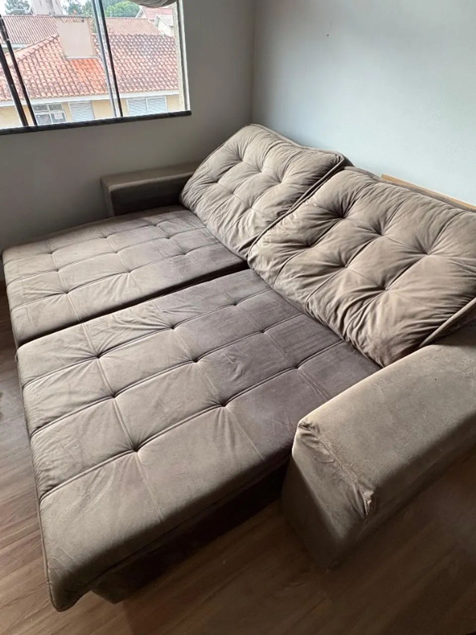 2.30m Brown Reclining and Extendable Sofa / Sofa Bed444757590367938563