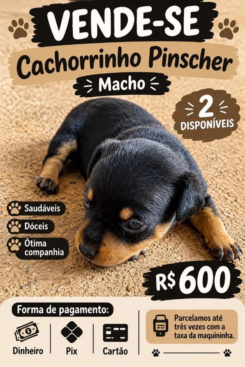 Vende-se cachorinho pinscher
